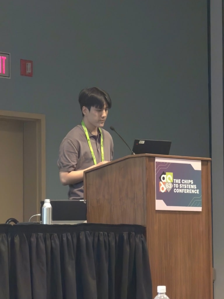 DAC 2026 @ Long Beach, USA - Younghun presented his paper 'Lazer' (best paper candidate) | System Software Lab, Korea University