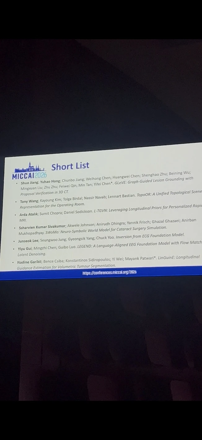 MICCAI 2026 @ Strasbourg, France - Junseok presented his paper 'SHINE' (best paper shortlist) | System Software Lab, Korea University